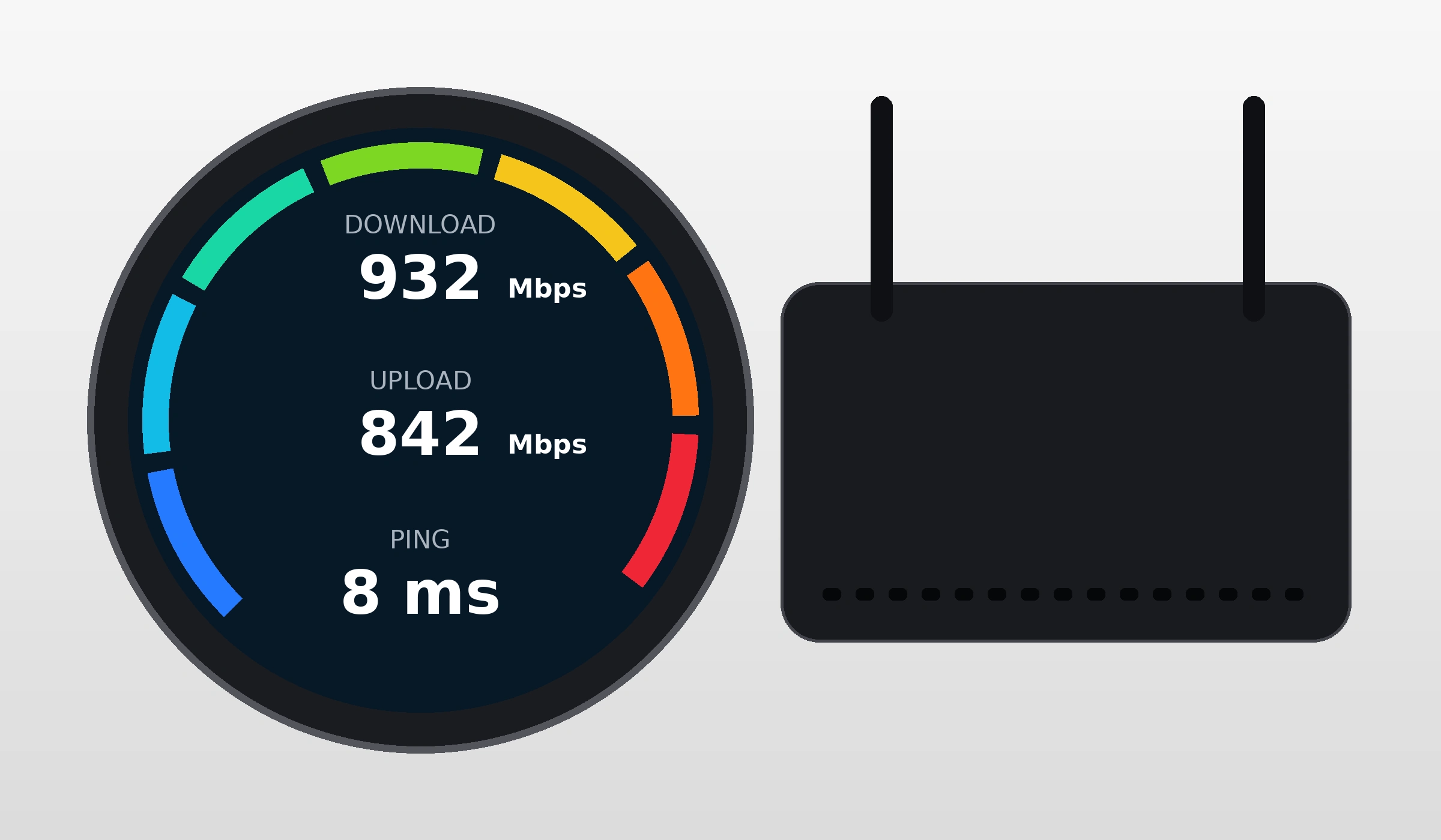 Internet speed test meter